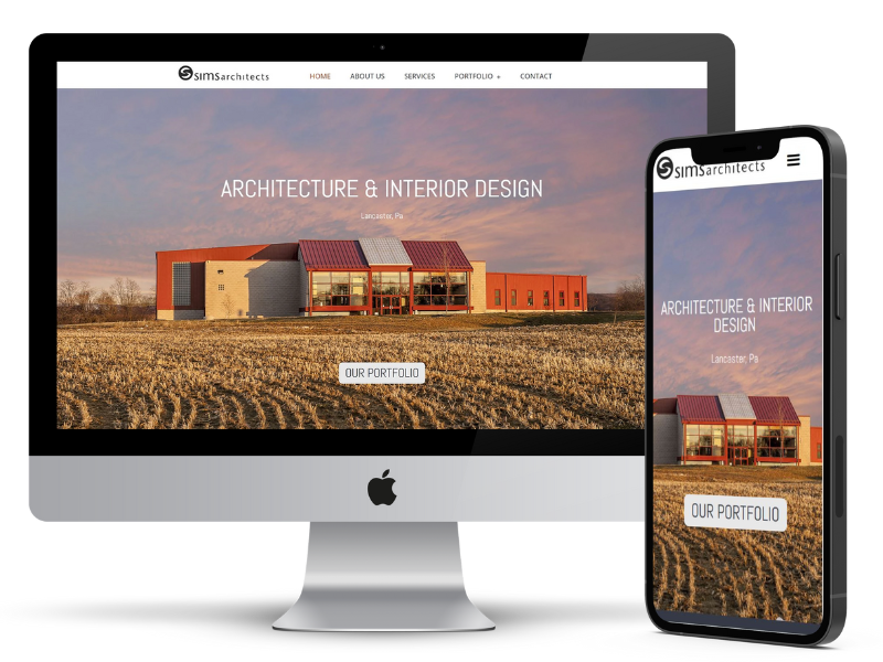 Sims Architects website design preview